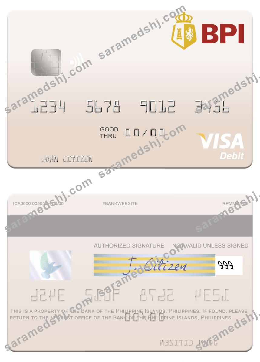 Philippines Bank of the Philippine Islands visa debit card